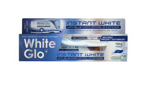White Glo Instant White 150g Wybielająca Pasta + Szczoteczka GRATIS