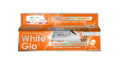 White Glo Curcumin &amp; Turmeric 150g Wybielająca Pasta z Kurkumą + Szczoteczka GRATIS